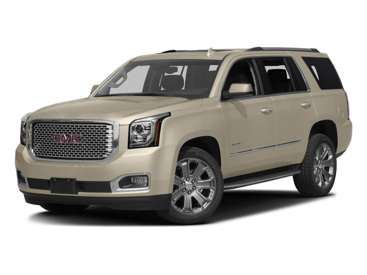 2016 GMC Yukon Denali in White Frost Tricoat — front three-quarter view